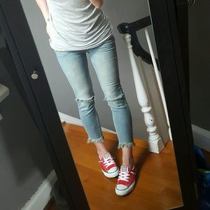 Free People sz 27 sitka wash ankle destroyed jeans