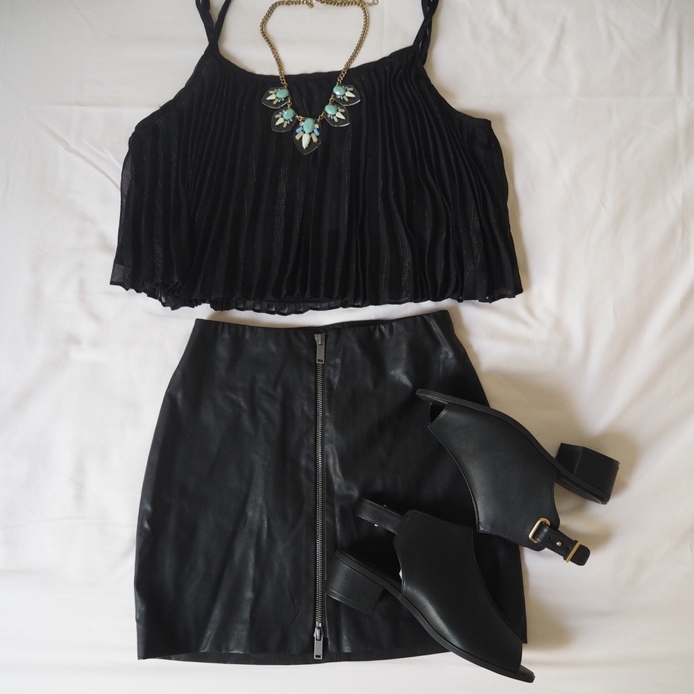 LF Millau Black Strap Crop Top