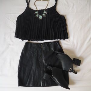 LF Millau Black Strap Crop Top