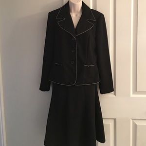 Black with white stitching detail - ladies suit