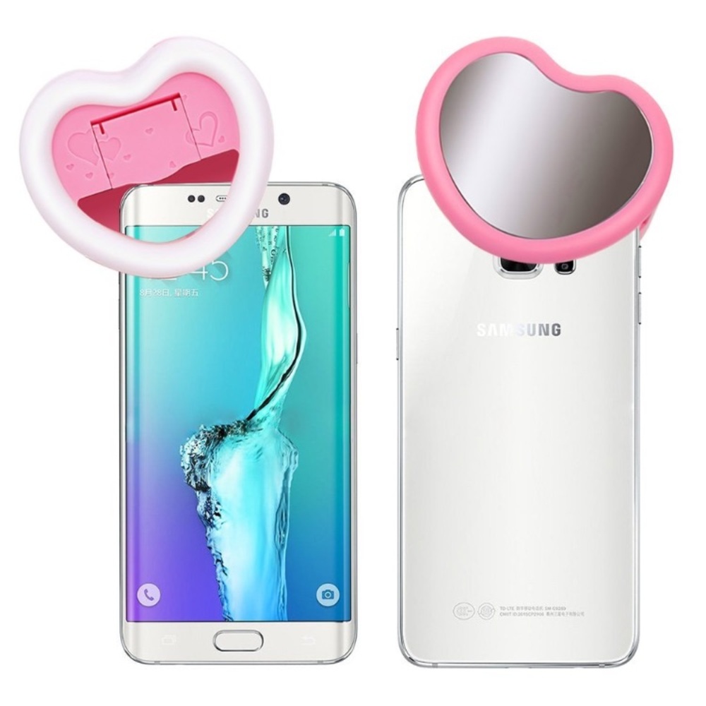 LED Rechargeable Clip-on Selfie Light w/ Mirror