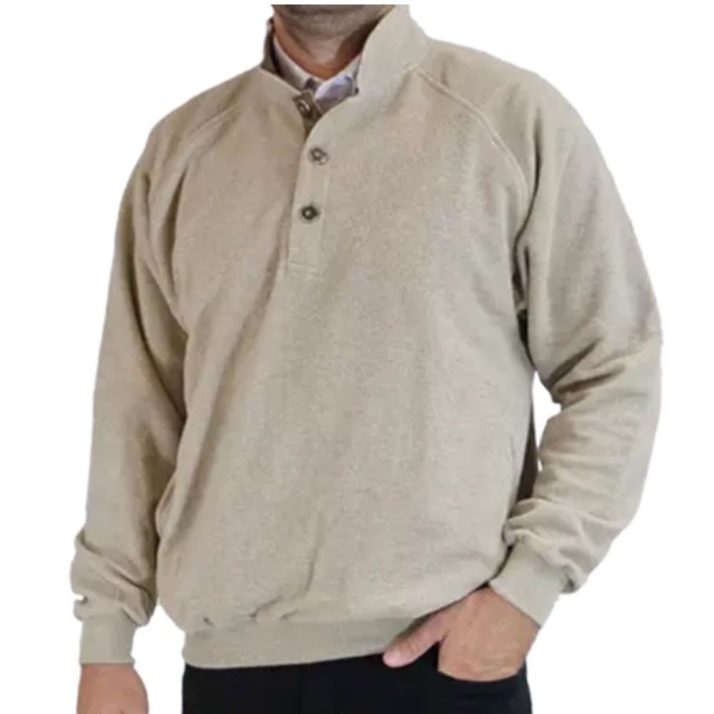 Straight Down LS 1/2 Button Golf Pullover Sweater