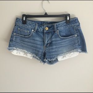 American eagle distressed star shorts