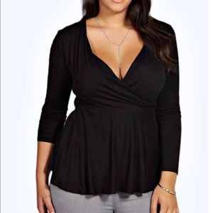 Black Knit Peplum top size US 20/UK 24