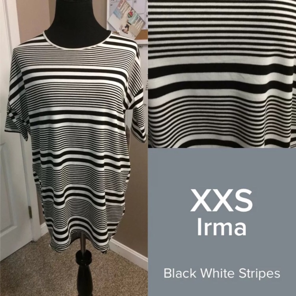 LulaRoe Black and White Striped Irma