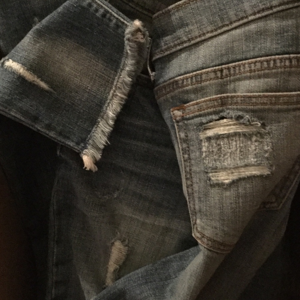🆕Last Size 1 Ripped Knee Raw Hemline Skinny Jeans - Picture 6 of 8