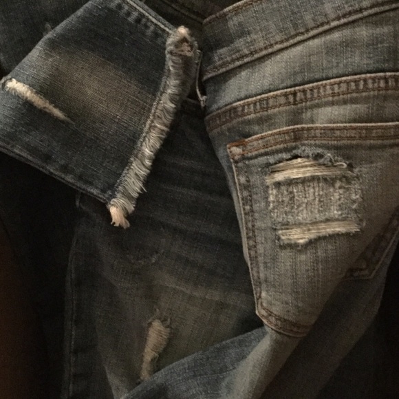 🆕Last Size 1 Ripped Knee Raw Hemline Skinny Jeans - Picture 6 of 8