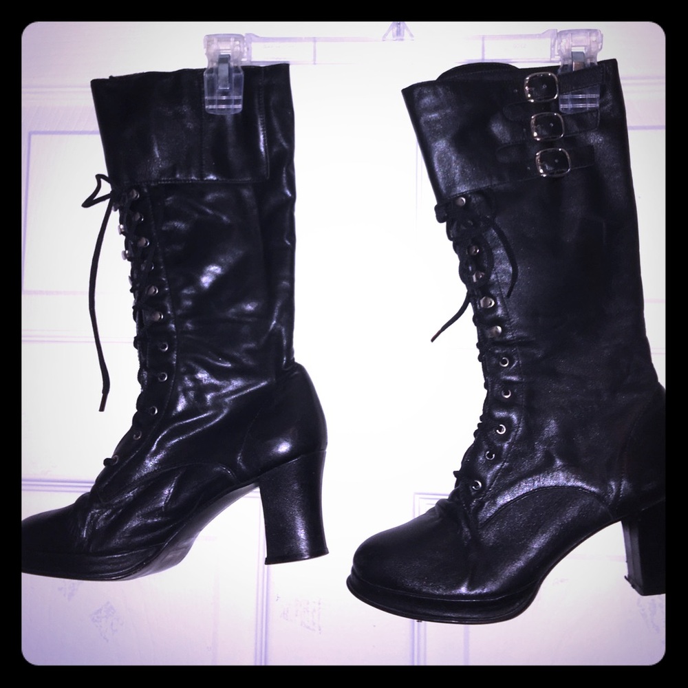 The Wild Pair Black Leather Motorcycle Boots