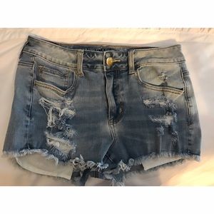 High waisted jean shorts