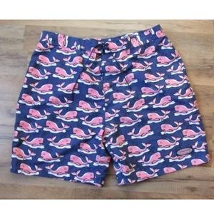 Men's Vineyard Vines swim trunks pink whale L