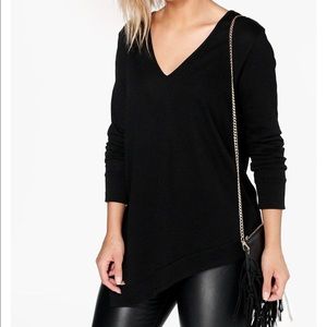 Black asymmetrical hem sweater size US20/UK24