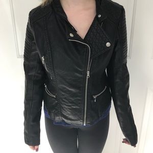 black leather jacket