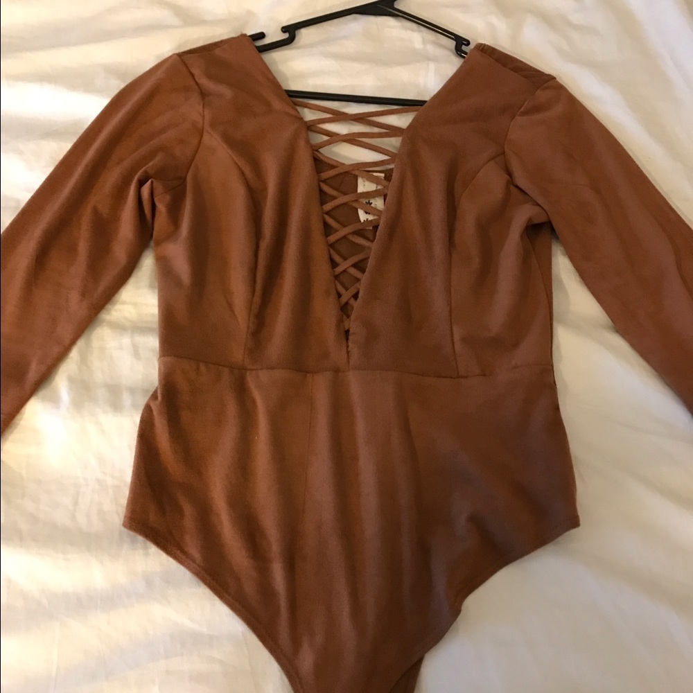 Brown lace front one piece