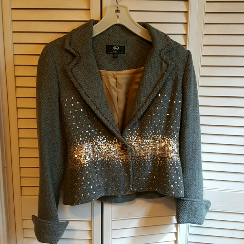 Gray blazer with sequins