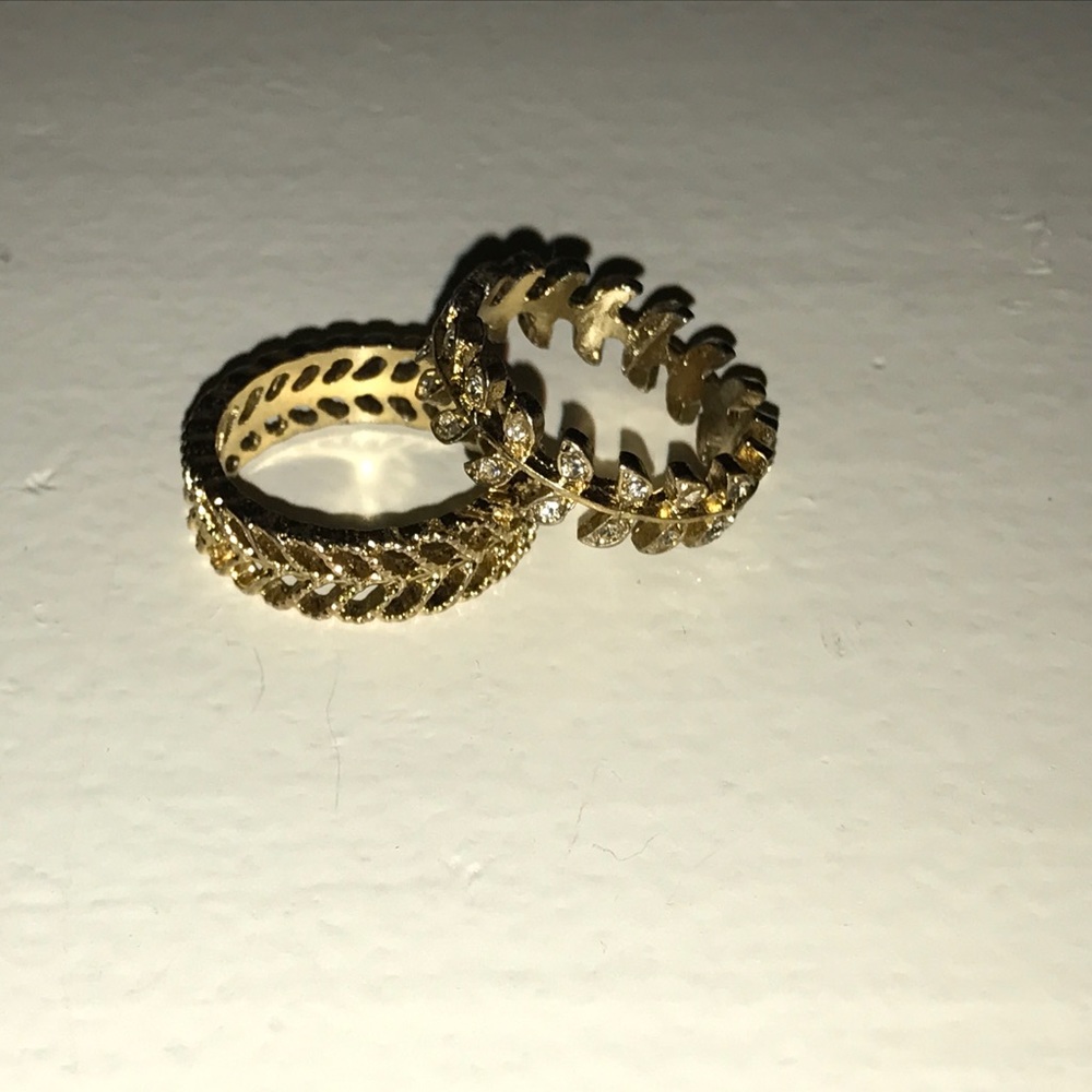 2 gold leaf rings!