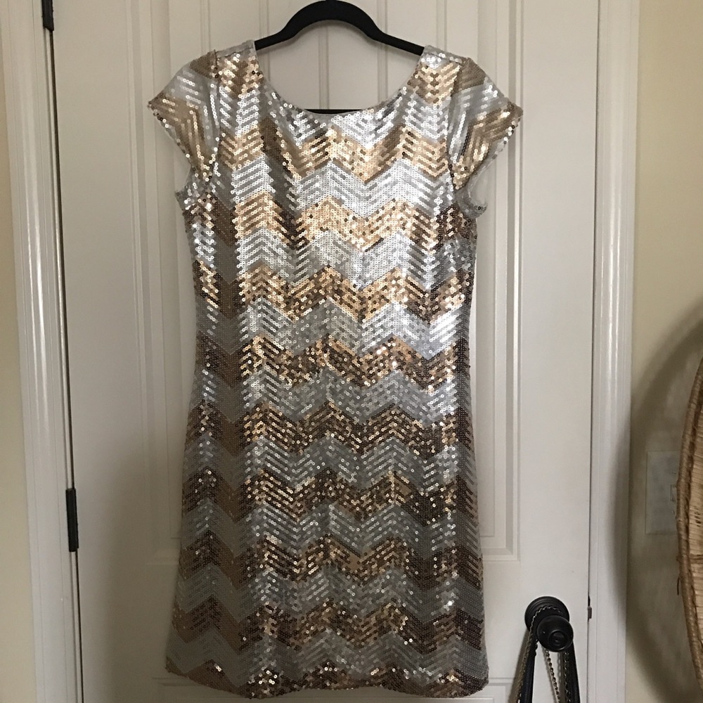 Chevron sequin dress