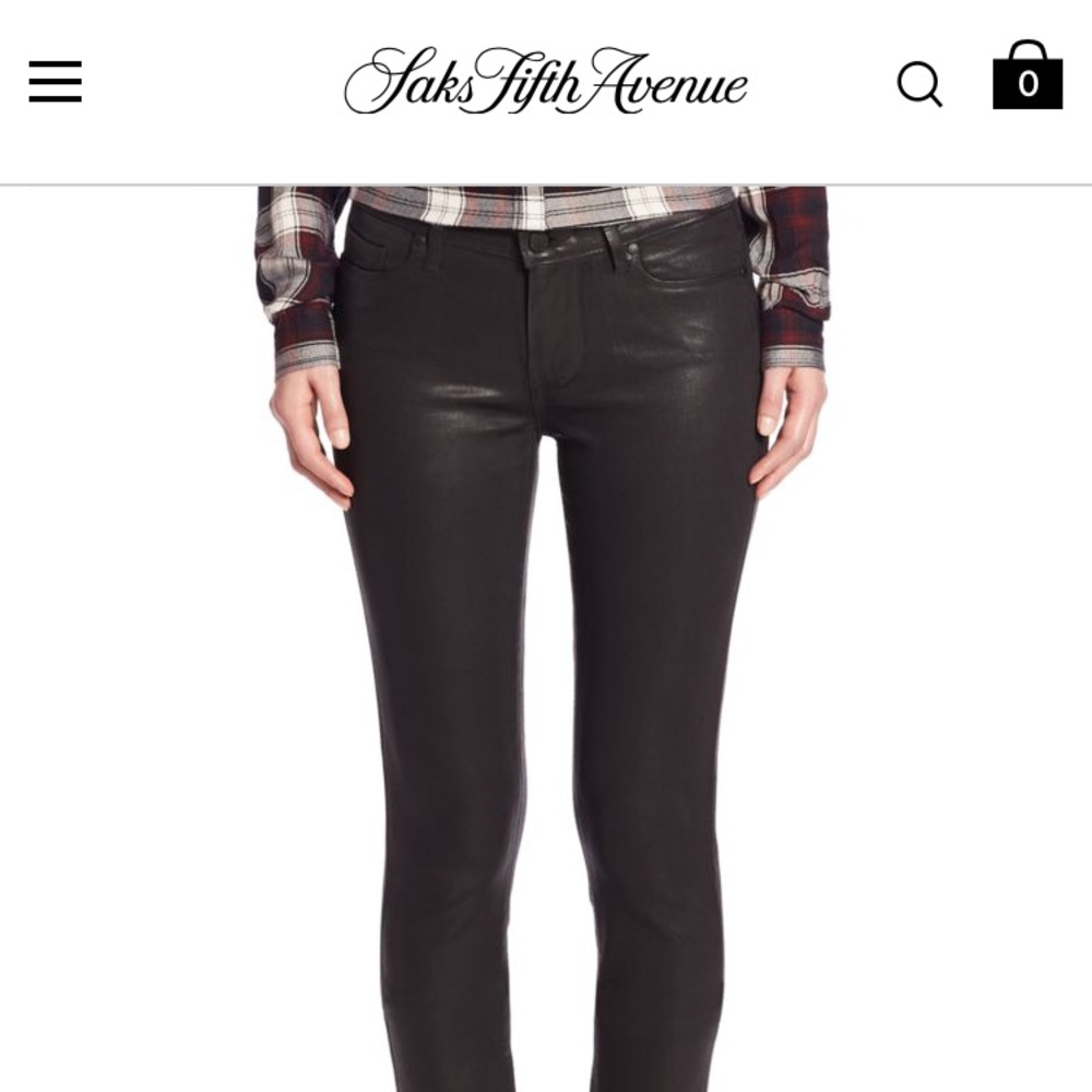 Paige black coated denim jean