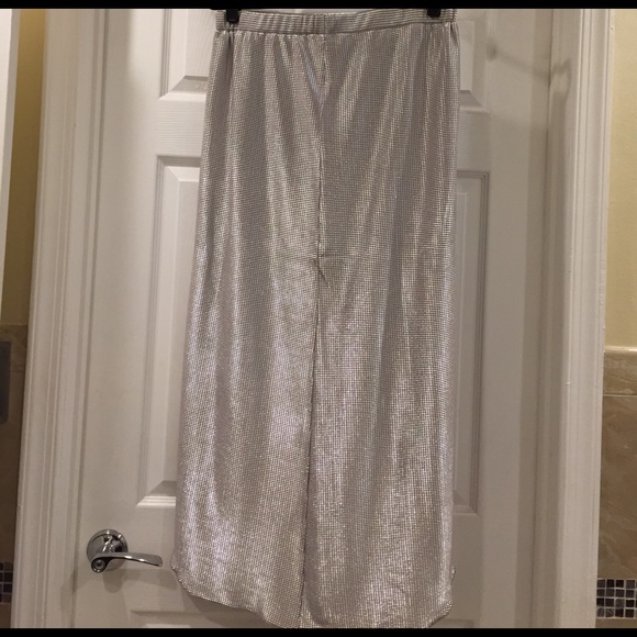 River Island Metallic Silver High-Low Skirt - Picture 4 of 7