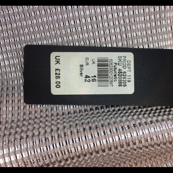 River Island Metallic Silver High-Low Skirt - Picture 5 of 7