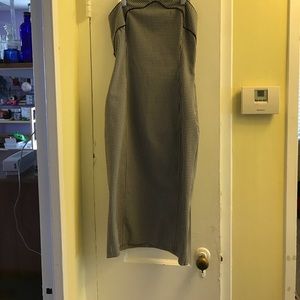 Strapless black & white dress