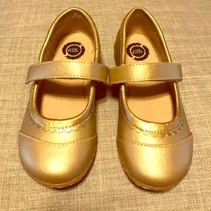 Livie & Luca Gold Leather Mary Janes