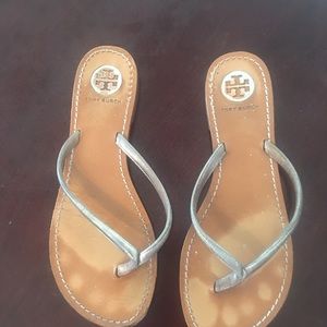 Tory Burch Silver Sandals size 8