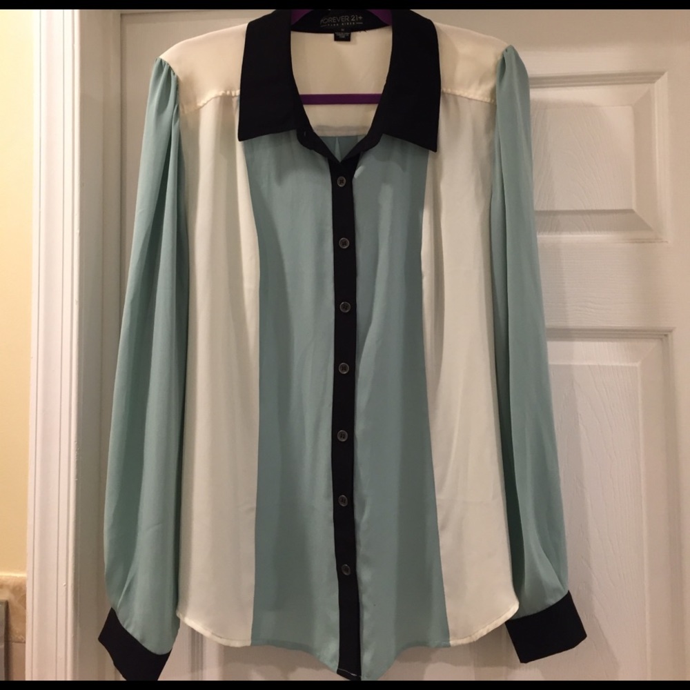 Forever21+ Colorblock Blouse NWOT