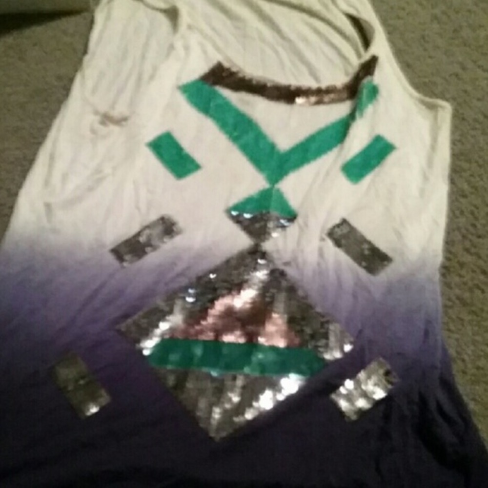 Ombré sequin tank