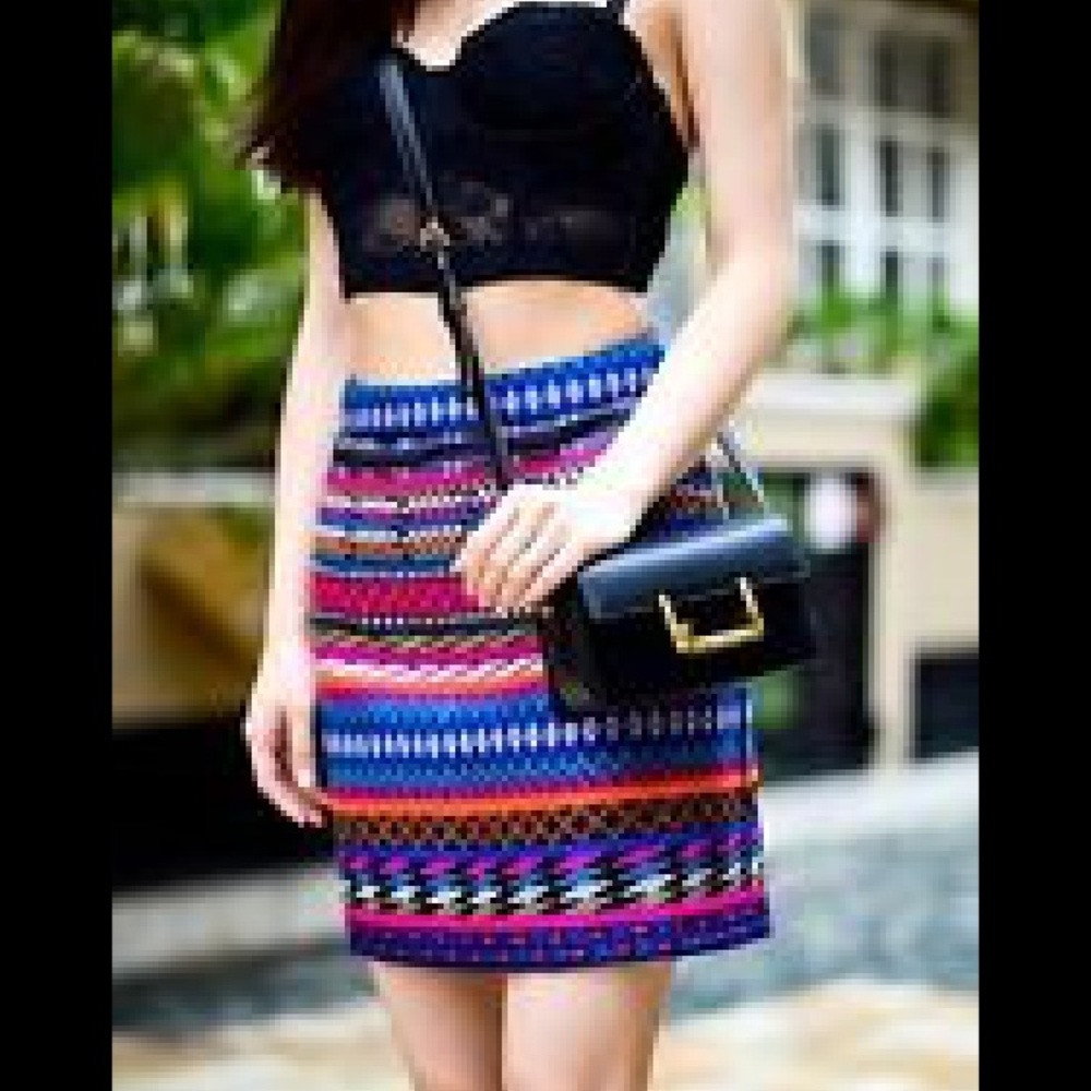 Topshop Aztec print mini skirt