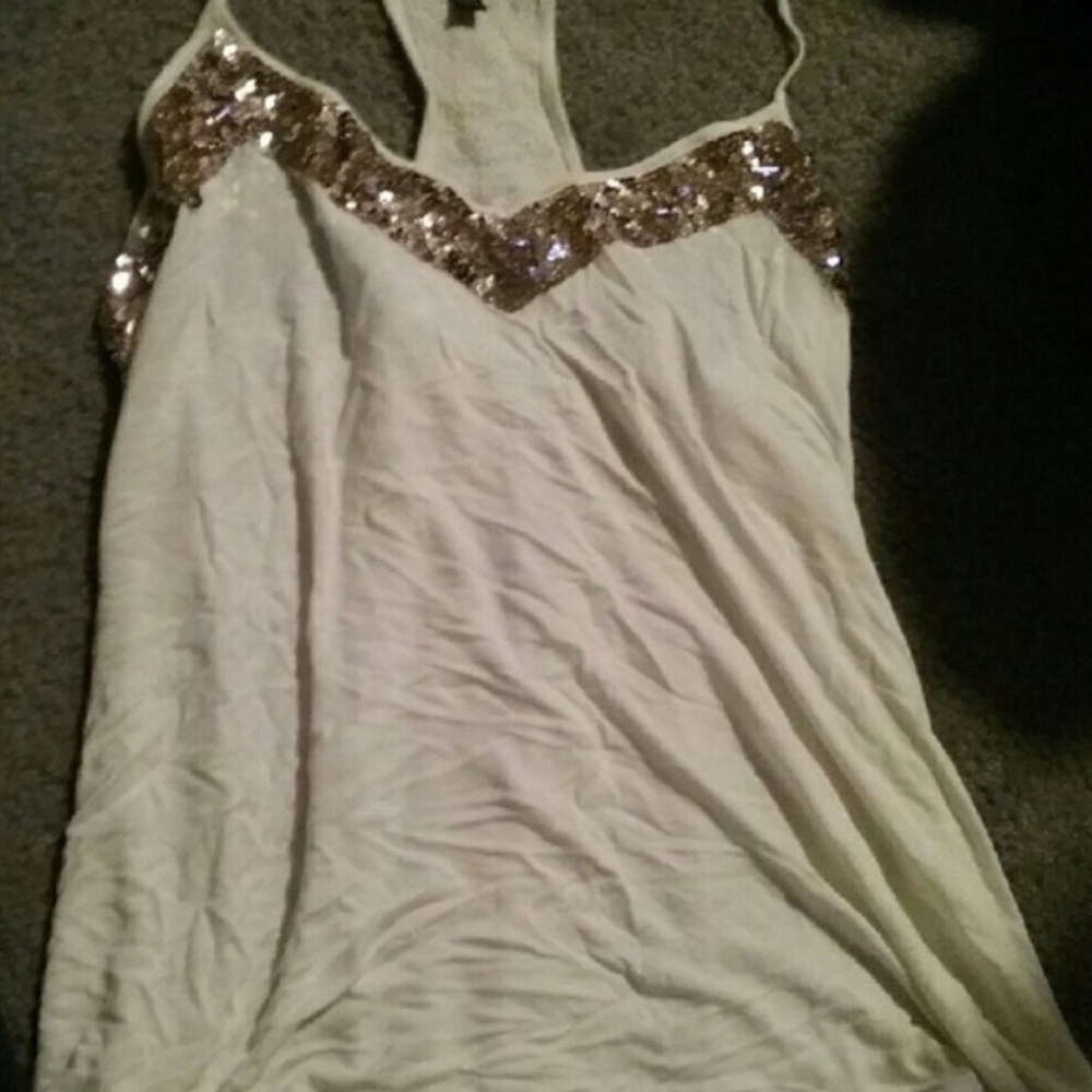Gold sequin tank