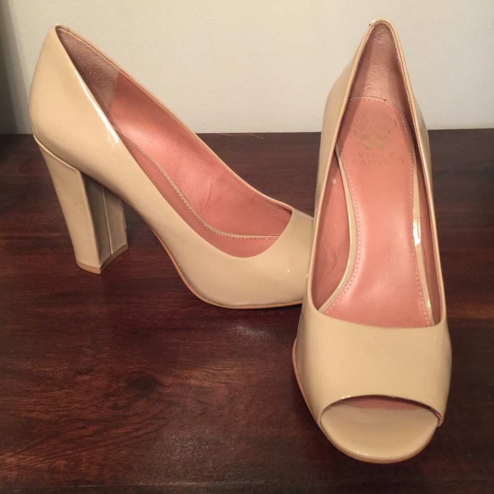 Tan Patent Leather Pumps
