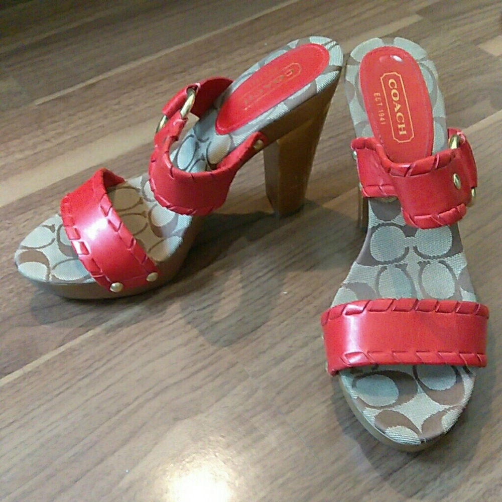 SOLD!!! Coach wooden heels - Picture 2 of 3