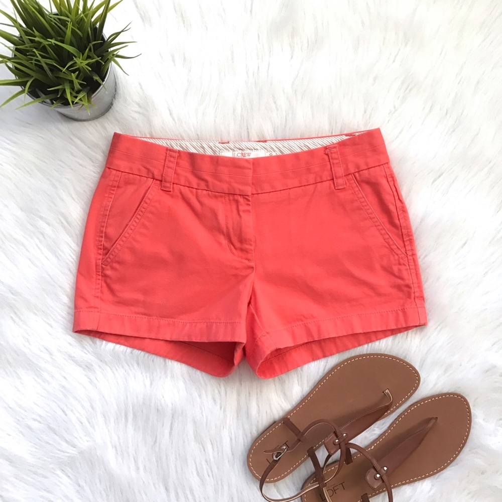 J. Crew 3" Shorts • Coral • Broken-in Chino Shorts