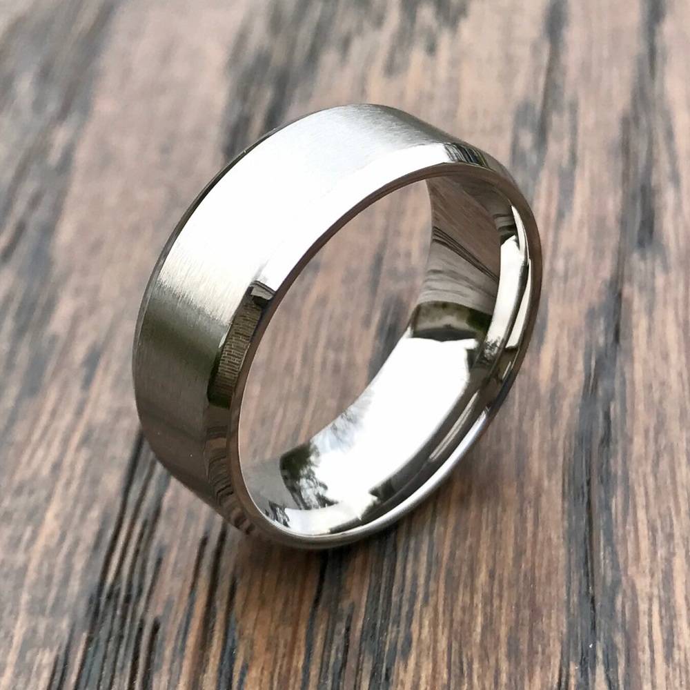 Silver stainless men's ring
