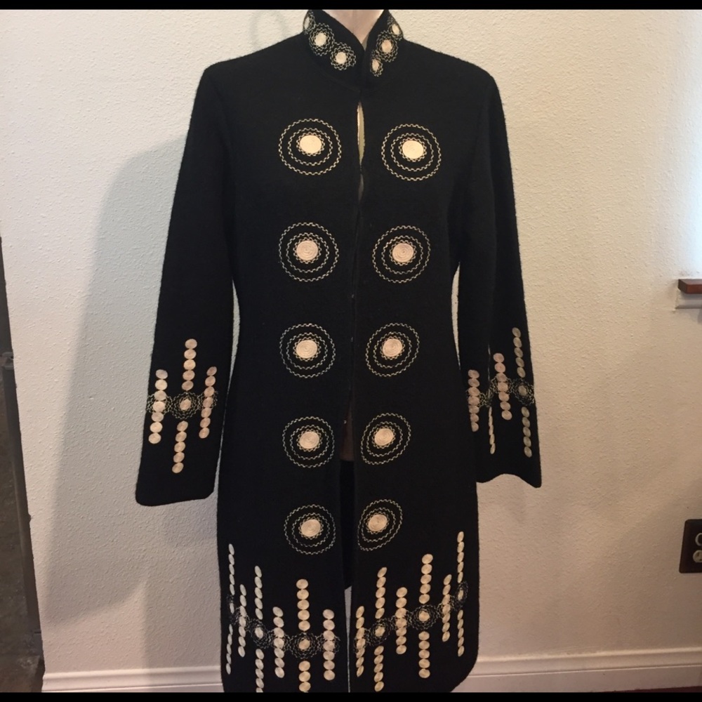 Clothes long Wool Black jacket. M
