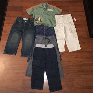5 pairs of 2T boys pants and 2T Disney shirt