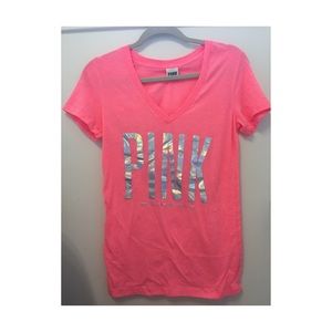 PINK V-neck Tee