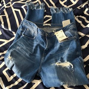 Zara ripped boyfriend jeans