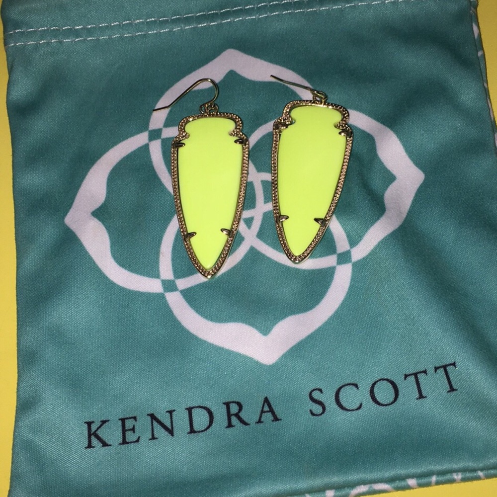 Neon Yellow Kendra Scott earrings