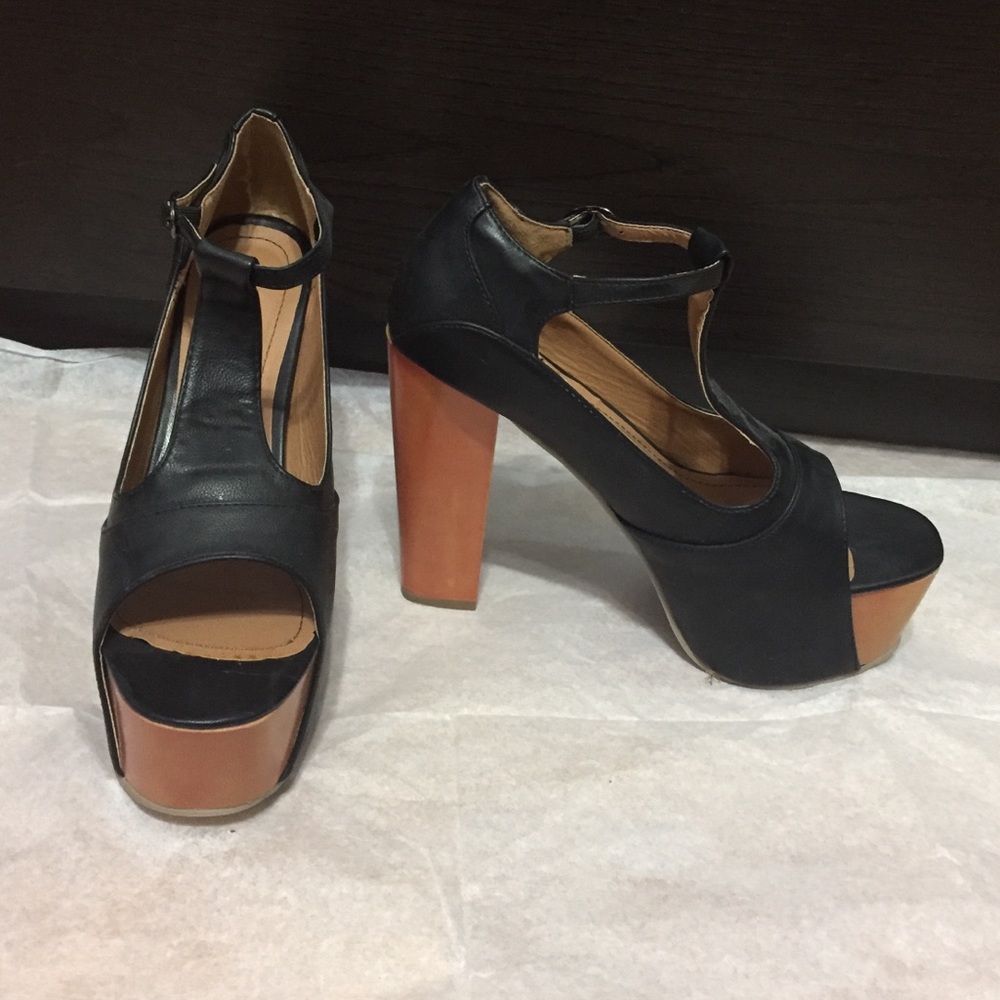 Black platform heels