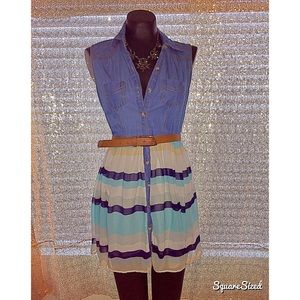 Flirty denim top dress with Slater skirt bottom!