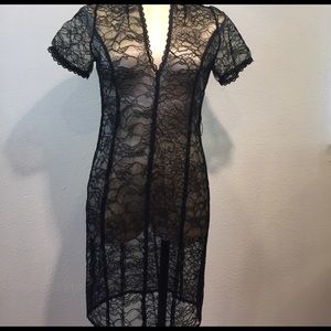 Miguelina Black lace Dress size Small