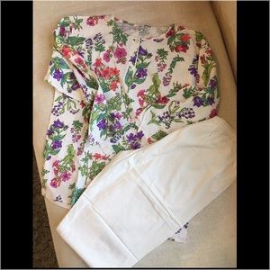 Flower print pajama set