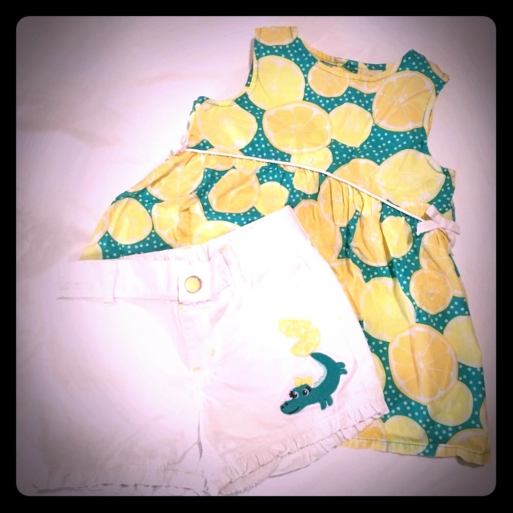 Gymboree lemon shirt and shorts outfit