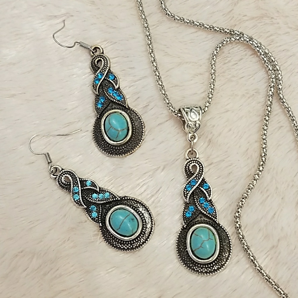 NEW ! Turquoise  Blue Set
