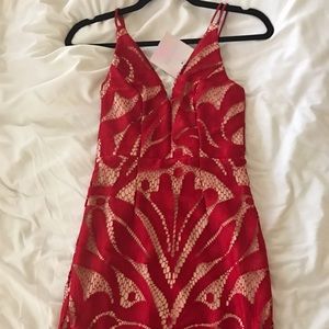 Missguided red lace dress