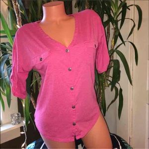 Maurice's Fabulous Pink Button Top