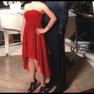 High-low layered formal dress.