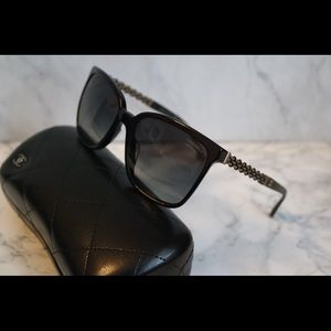 Chanel Square Chain Black Gold Polarized Sunglasse