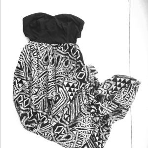 {Nordstrom} black & white sheer maxi dress